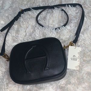 Black designer cross body purse